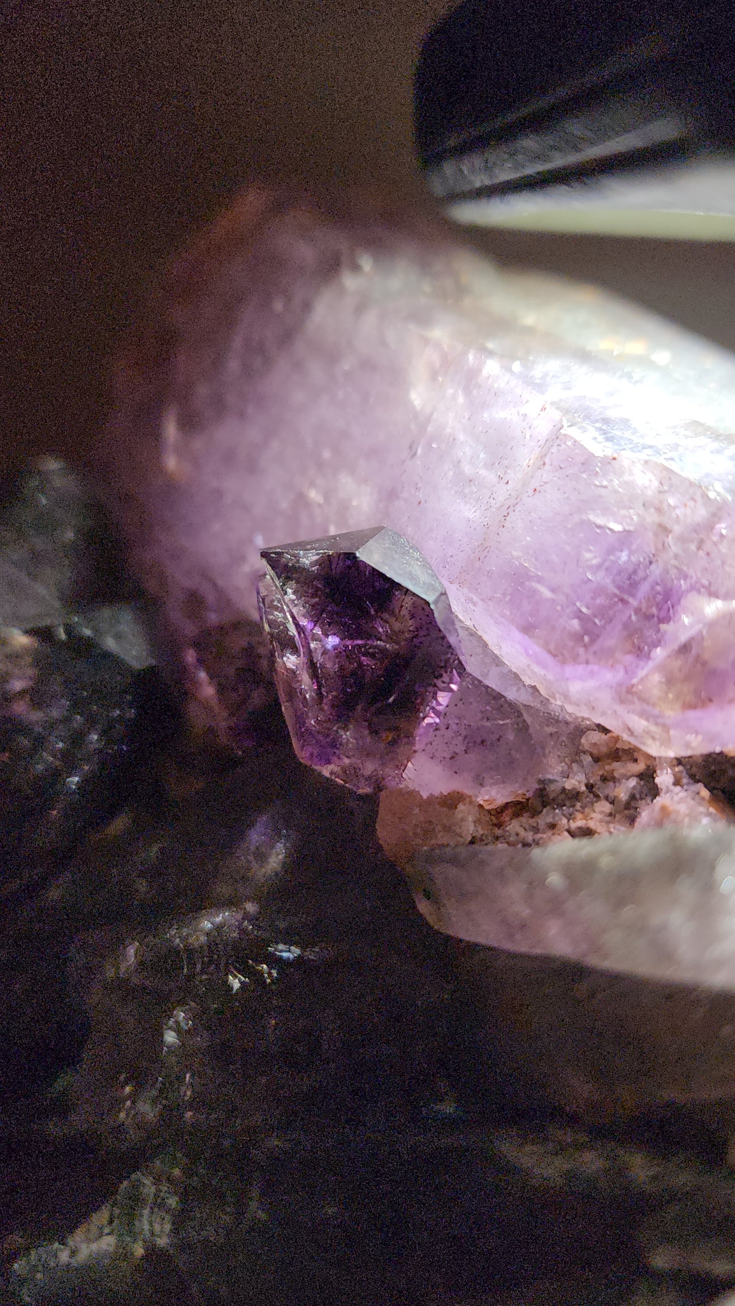 Rare Window Scepter Smoky Amethyst Still Intact Of Nodule / Geode  Form Specime With Enydhro