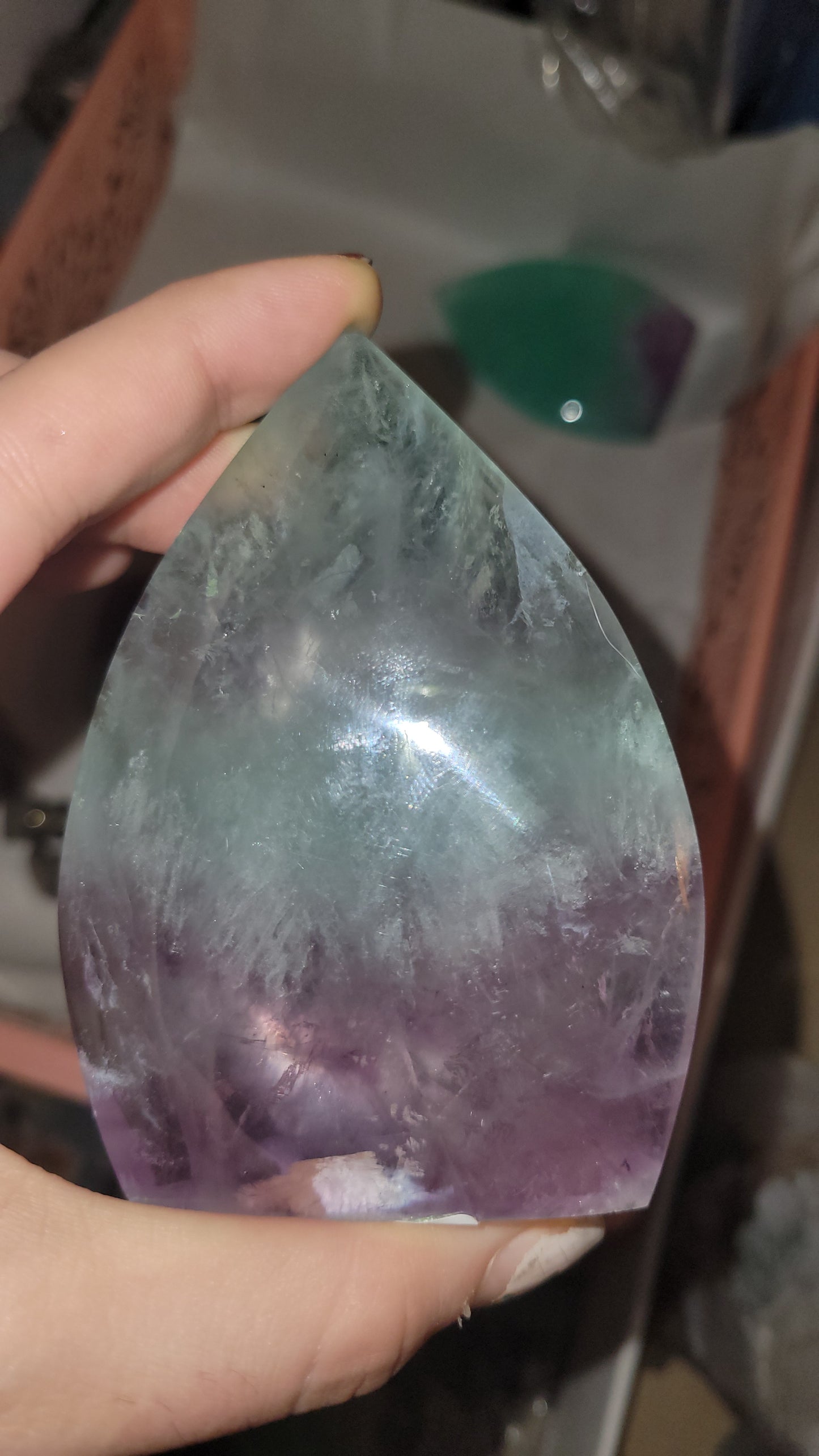 Fluorite polished free form 3