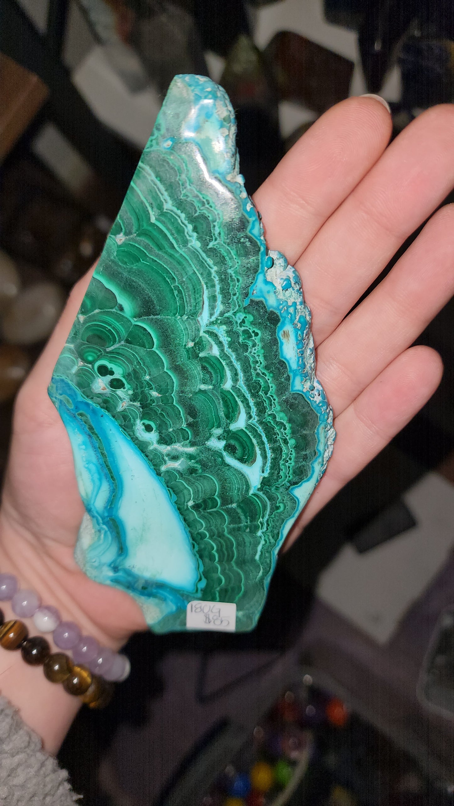 malachite and chrysocolla slice