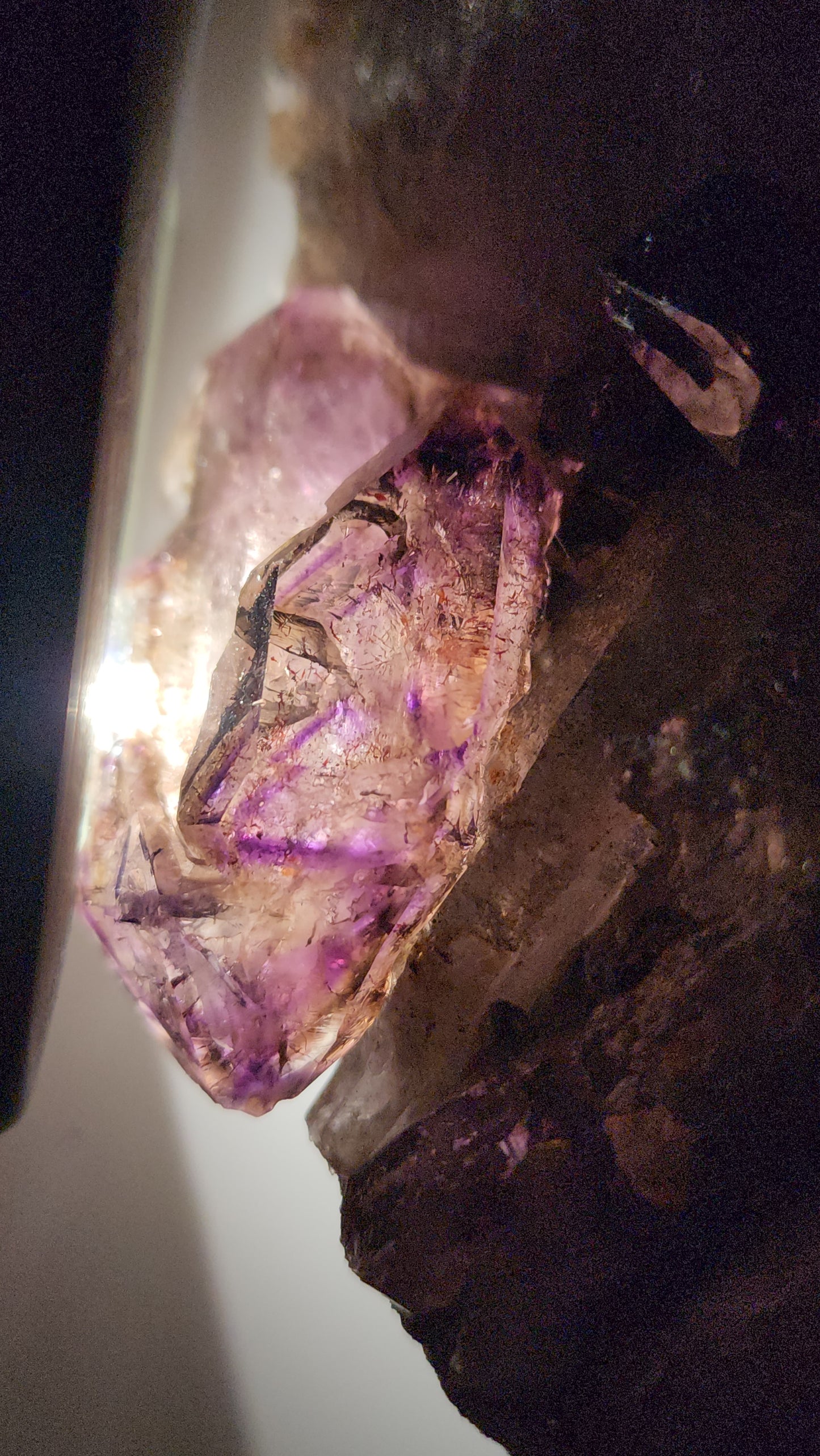Rare Window Scepter Smoky Amethyst Still Intact Of Nodule / Geode  Form Specime With Enydhro