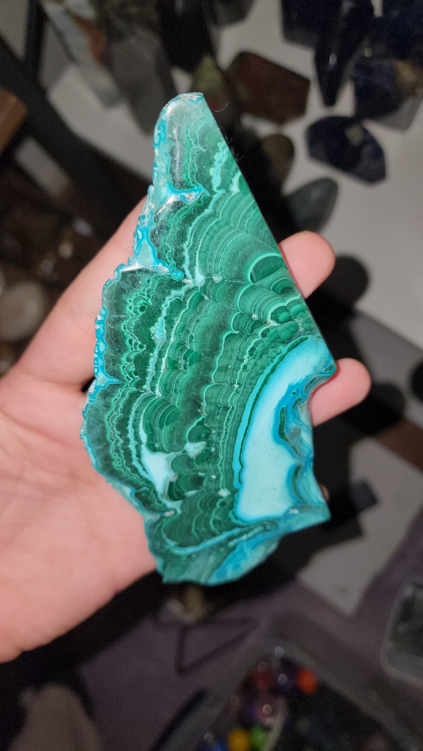 malachite and chrysocolla slice
