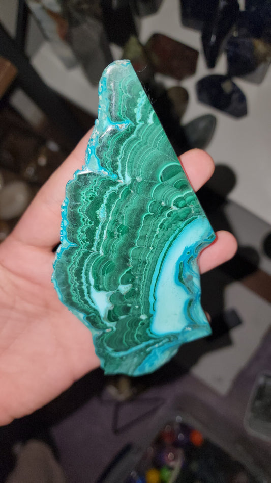 malachite and chrysocolla slice
