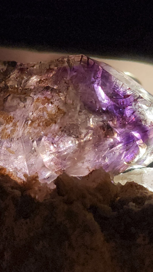 Rare Window Scepter Smoky Amethyst Still Intact Of Nodule / Geode  Form Specime With Enydhro