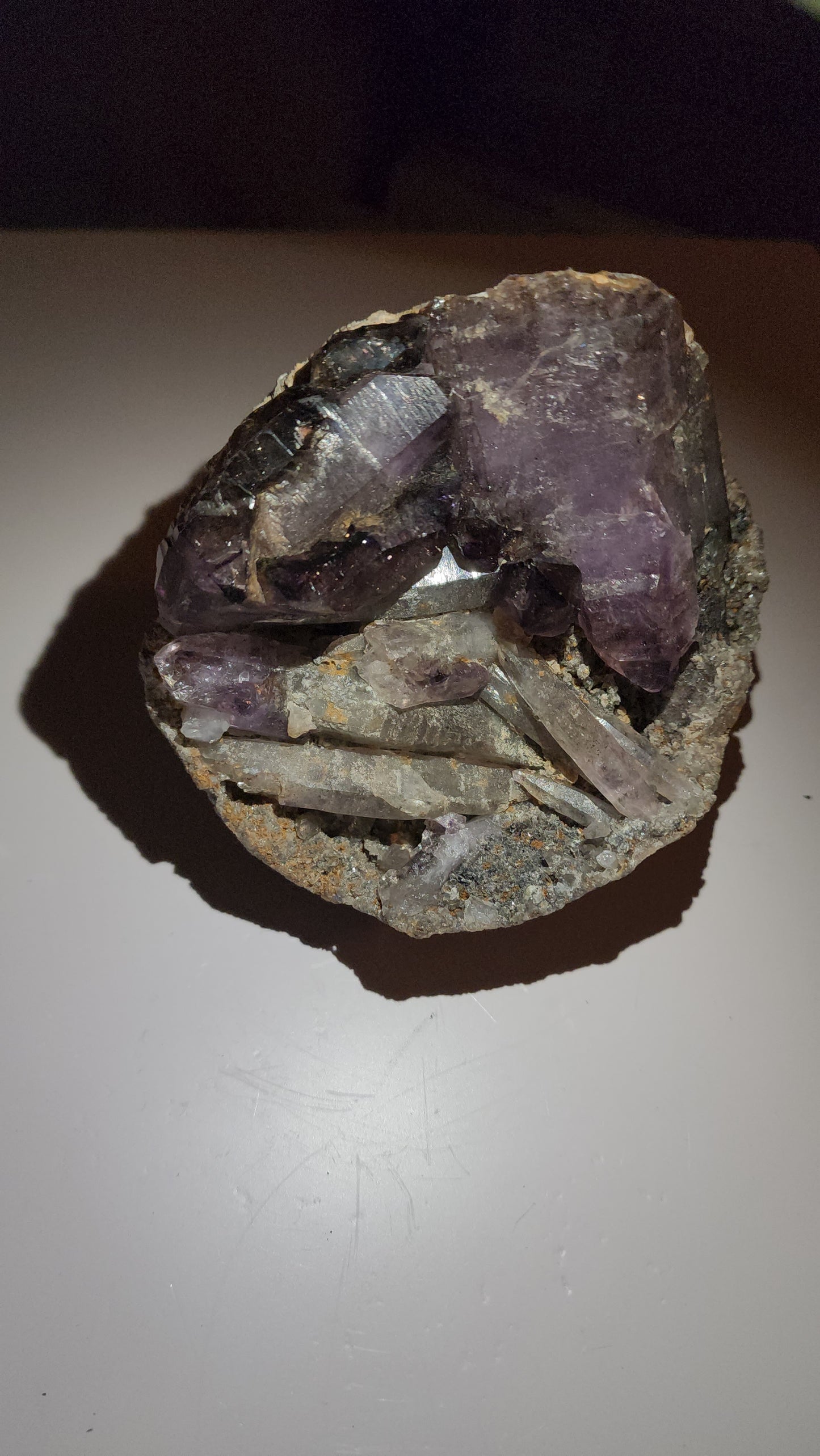 Rare Window Scepter Smoky Amethyst Still Intact Of Nodule / Geode  Form Specime With Enydhro