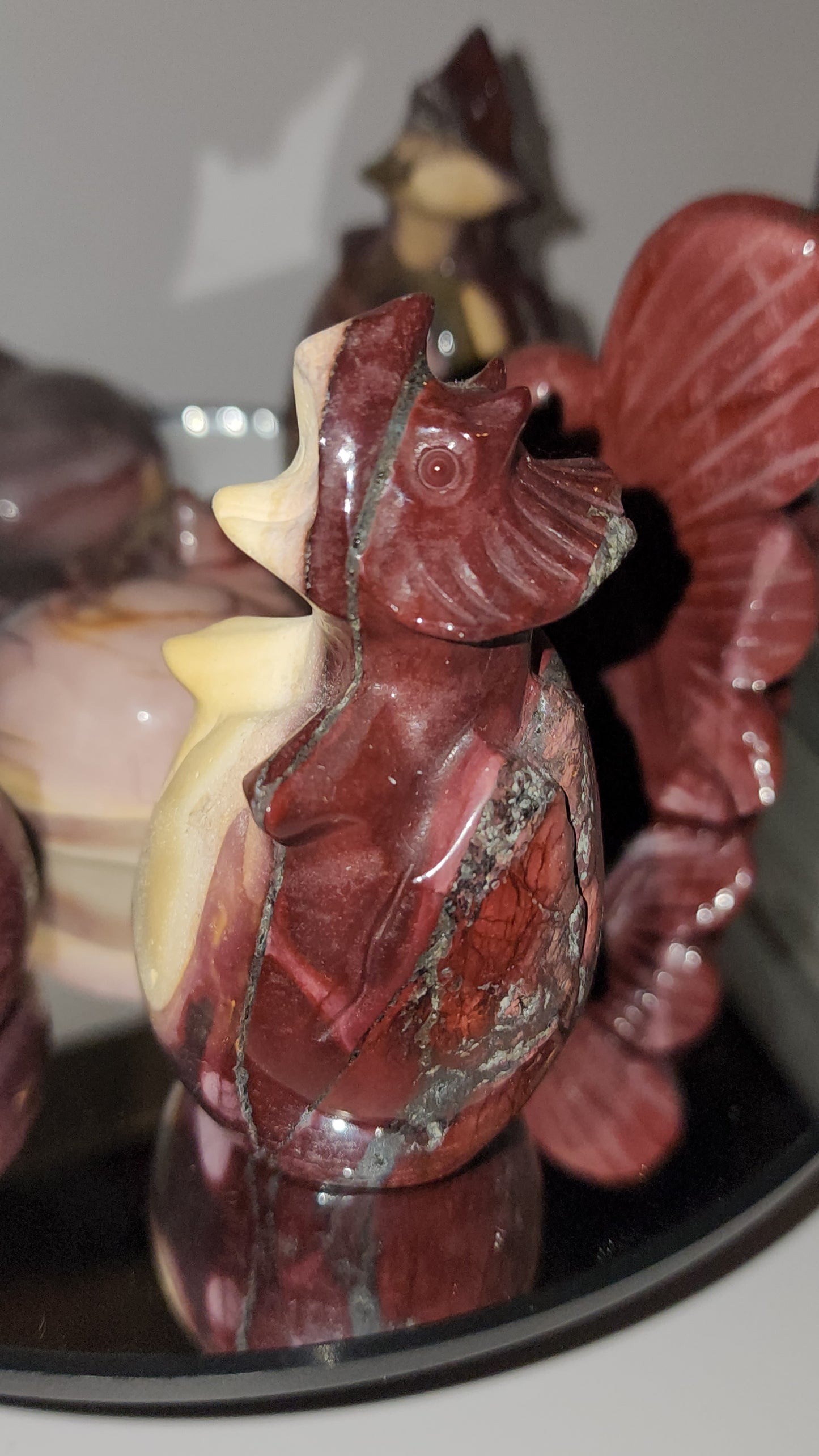 Mookaite carvings