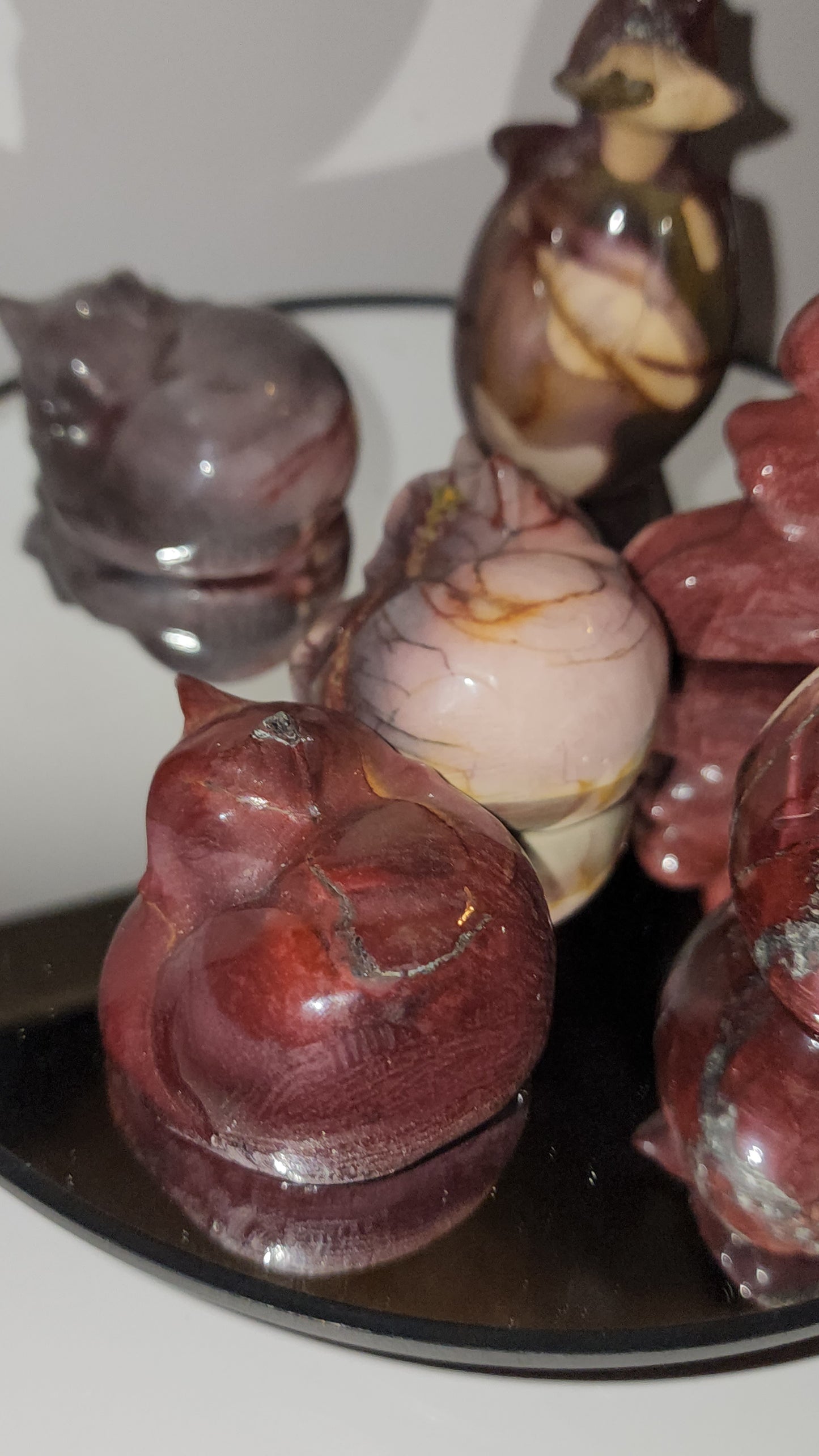 Mookaite carvings