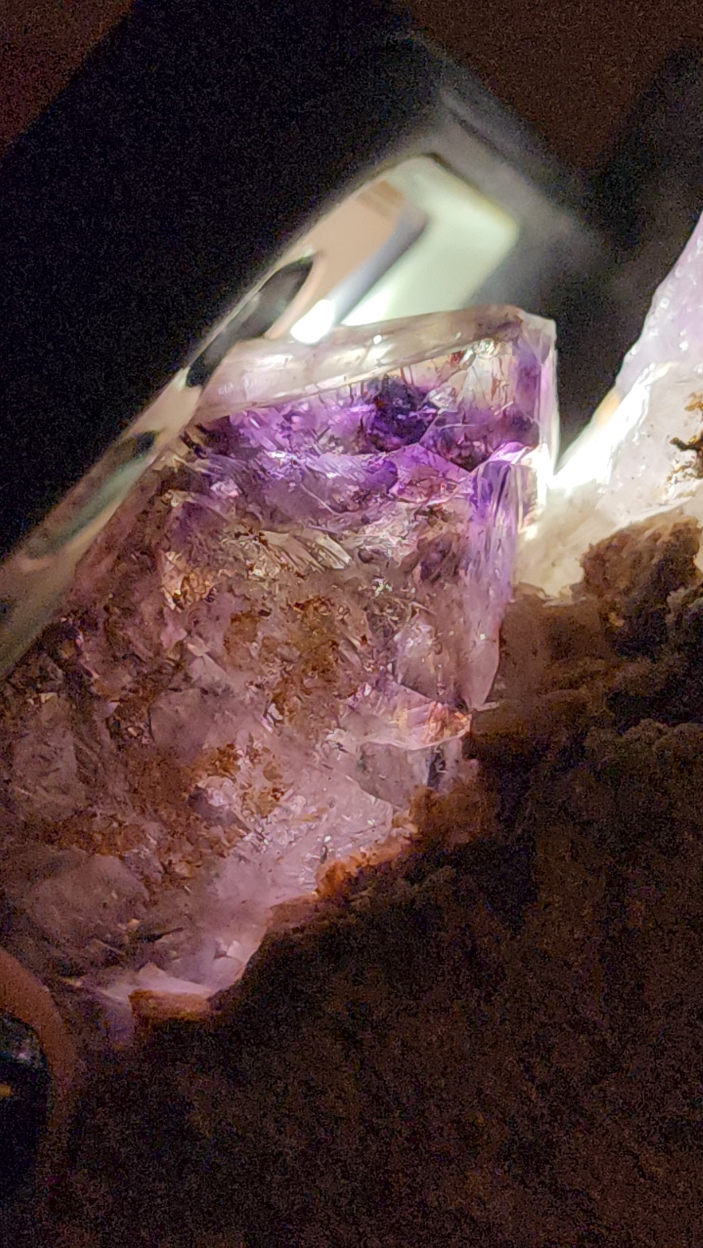 Rare Window Scepter Smoky Amethyst Still Intact Of Nodule / Geode  Form Specime With Enydhro
