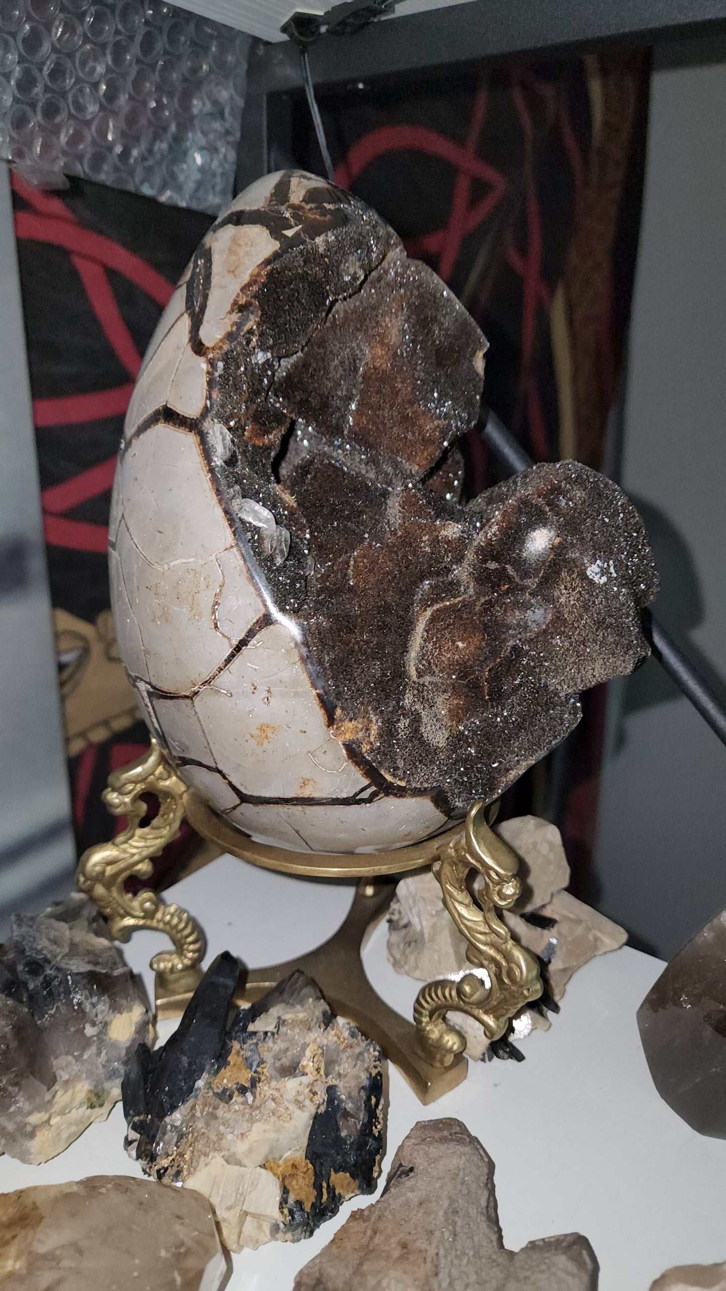 Septerye Sauvage Dragon Egg 50 to 70 million old 8.8 lbs ( Does not include Stand) / fossilized mud bubble