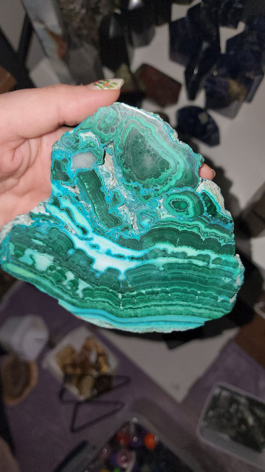 malachite and chrysocolla slab #3