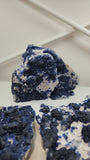Blue "blueberry" Fluorite on Quartz