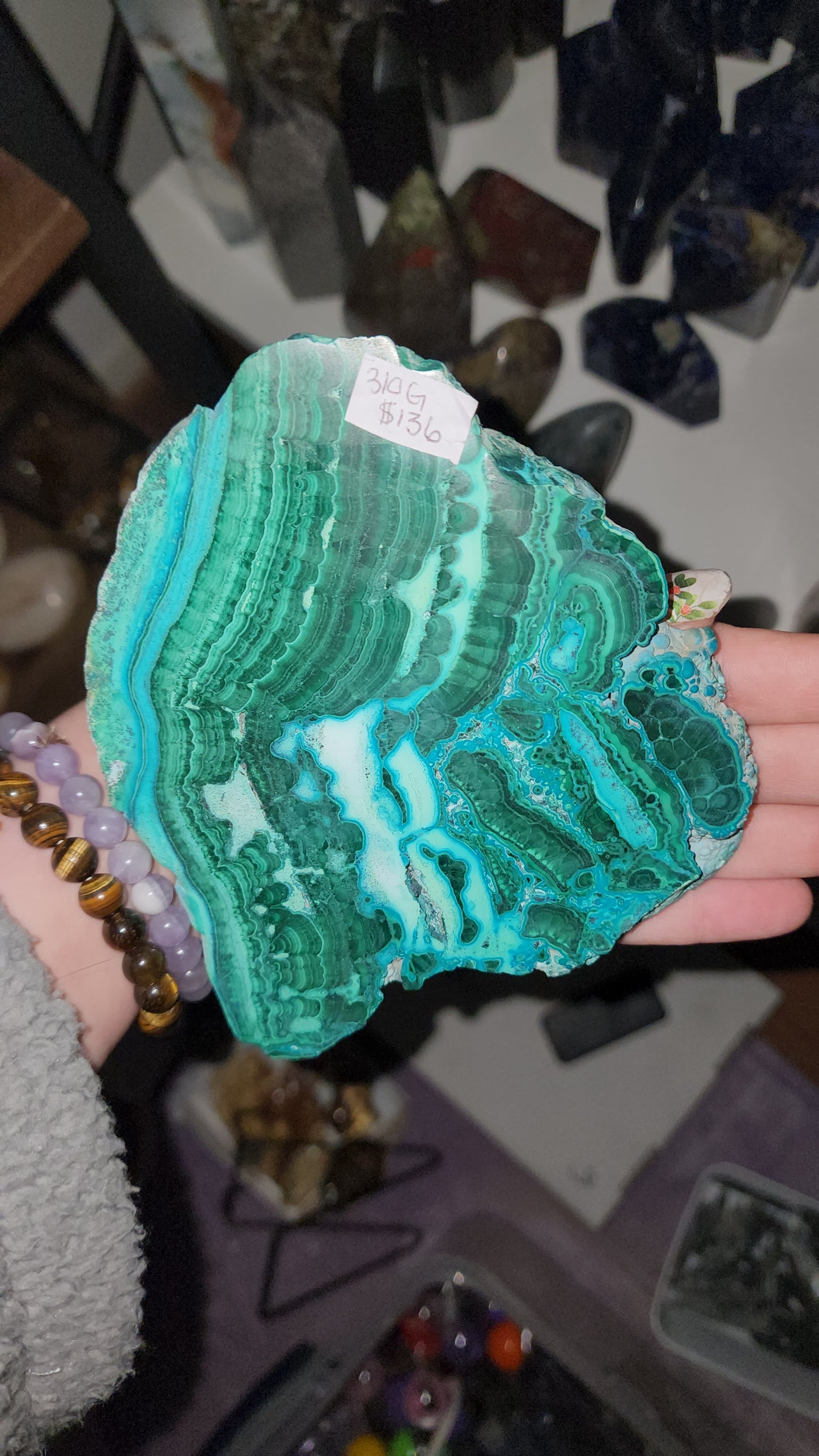 malachite and chrysocolla slab #3