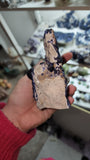 Colorful "blueberry" Fluorite on Quartz with iron